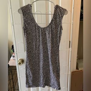 Black and Cream Floral Volcom Bodycon Sundress with Strappy Back— S